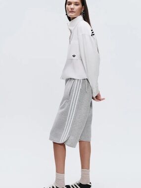 adidas original x ASOS longline sweat shorts in Gray